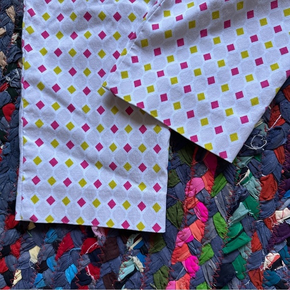 Krazy Larry Pink & Lime Diamond Pattern Pull-On Ankle Pants Women’s Size 10 Golf - Picture 12 of 14